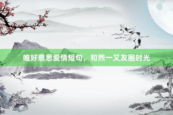 唯好意思爱情短句，和煦一又友圈时光